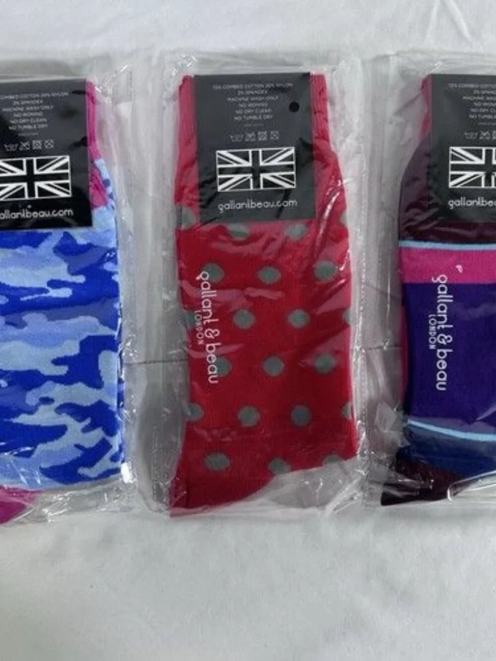 Gallant & Beau Trio Of Socks New w Tag